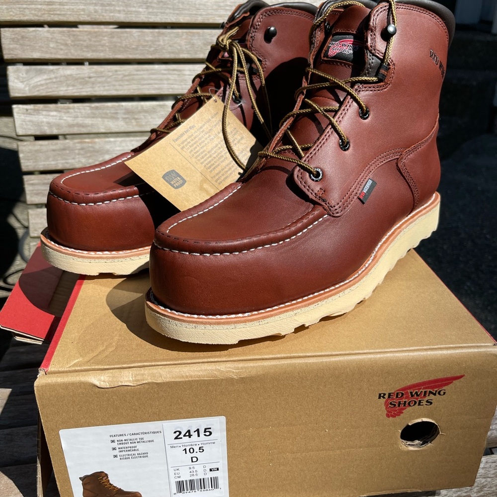 Red Wing Composite Toe Leather Boots Size 10.5 D